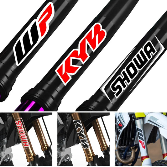 Kyb, Wp, Showa Fork Stickers to suit any brand dirtbike forks