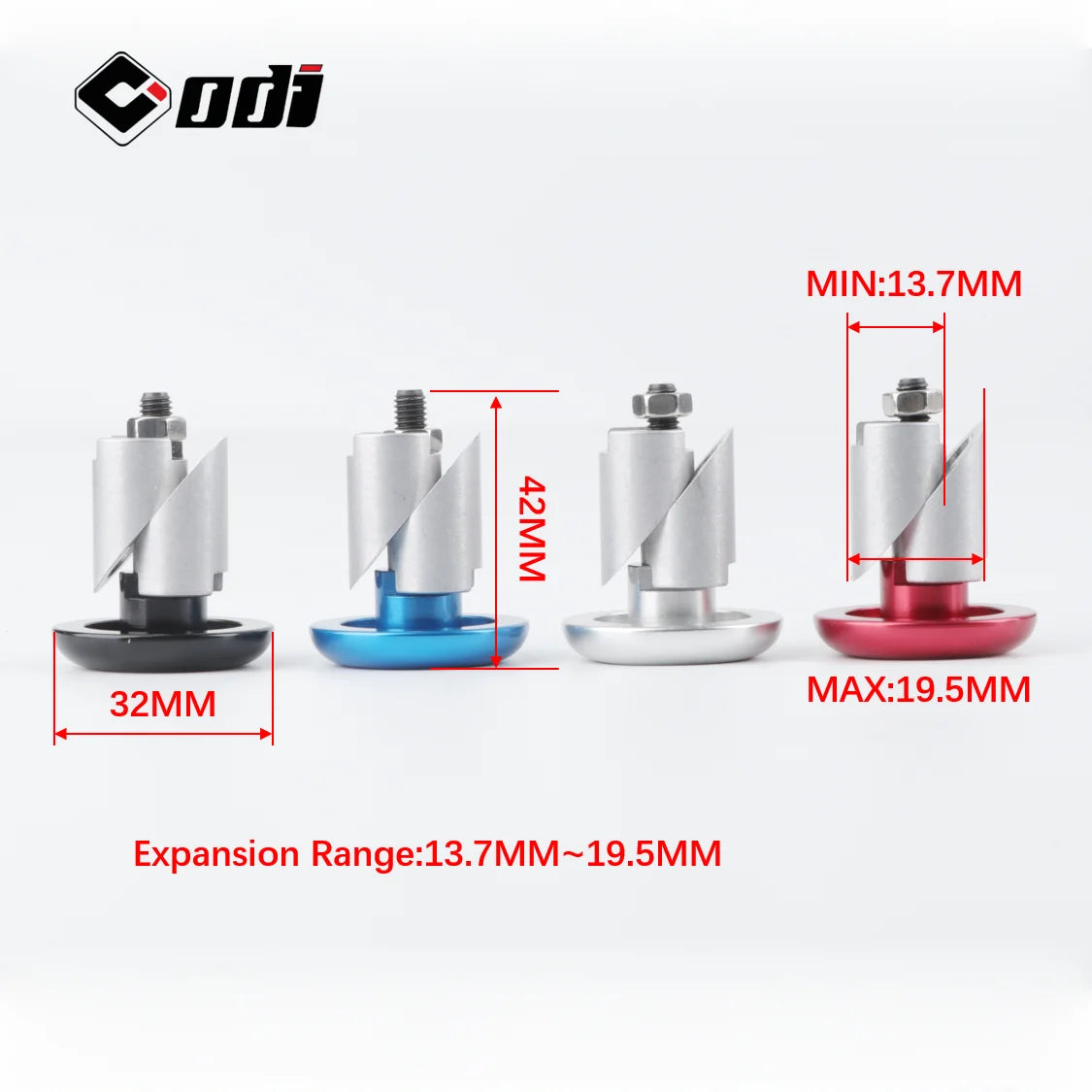 ODI Aluminum Bar End Caps (adjustable to fit any type/style of bar)
